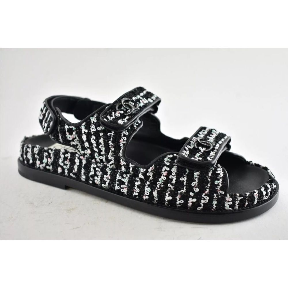 CHANEL CC tweed dad sandals, US 9 - Picture 3 of 15